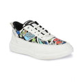 HD Men's Casual Synthetic Printed Lace-Up Shoes (White)