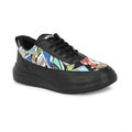 HD Men's Casual Synthetic Printed Lace-Up Shoes (Black)