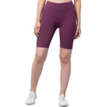 HD Women's Polyester Solid Above Knee High-Rise Shorts (Purple)