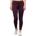HD Women's Polyester Solid Ankle Length High-Rise Tights (Purple)