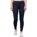 HD Women's Polyester Solid Ankle Length High-Rise Tights (Navy)