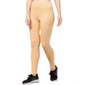 HD Women's Polyester Solid Ankle Length High-Rise Tights (Beige)