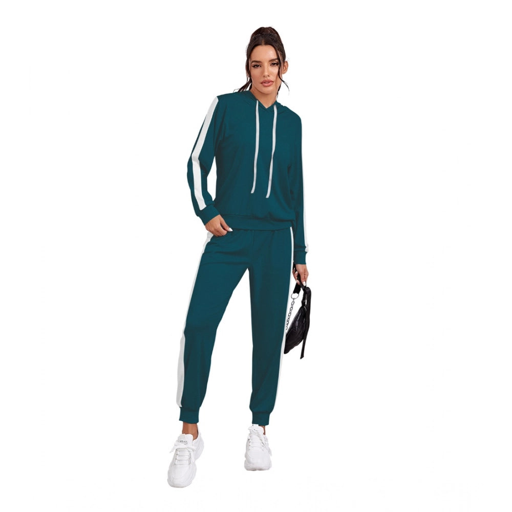 HD Women's Knitting stretchable Solid Hooded Neck Full Sleeve Track Suit (Morpich)