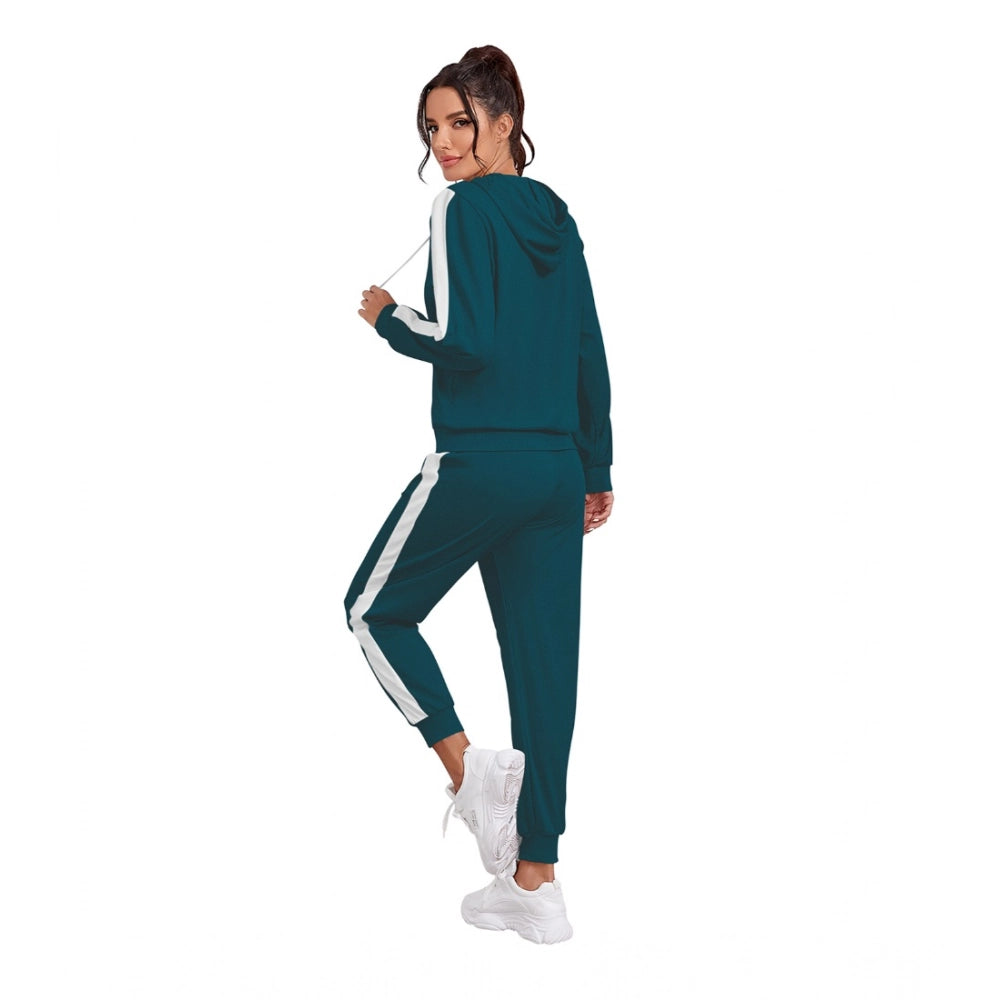 HD Women's Knitting stretchable Solid Hooded Neck Full Sleeve Track Suit (Morpich)