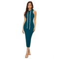 HD Women's Knitting stretchable Solid Round Neck Sleeveless Dress (Morpich)
