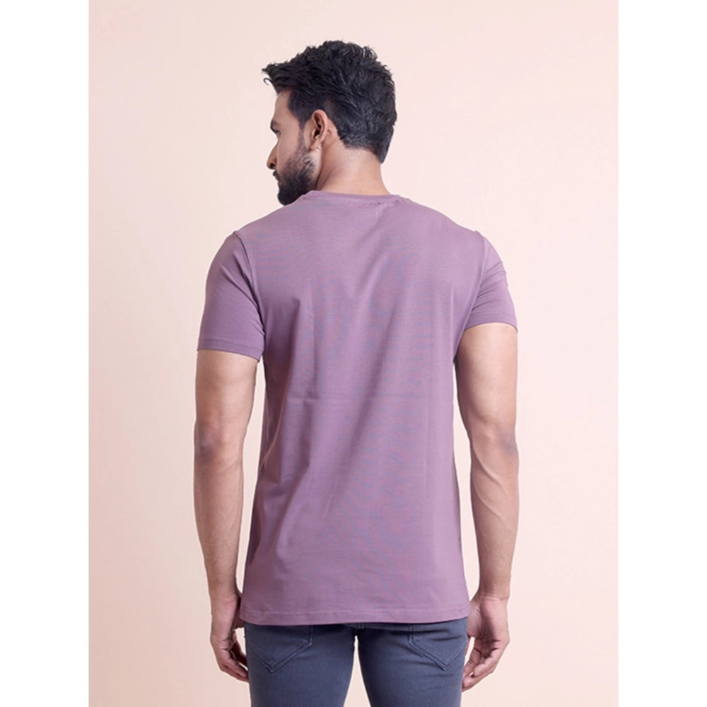 HamariDookan Men's Casual Cotton Solid Half Sleeve Round Neck T-Shirt (Berry)