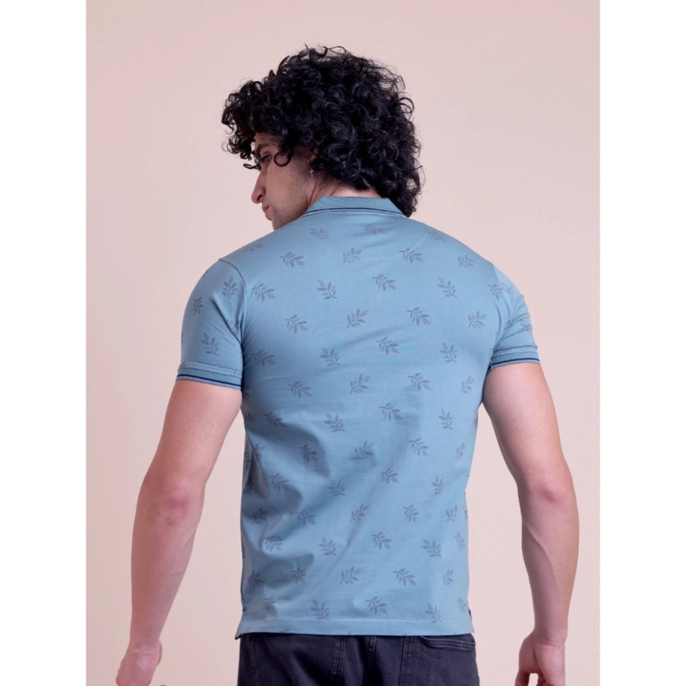 HamariDookan Men's Casual Cotton Printed Half Sleeve Round Neck T-Shirt (Green)