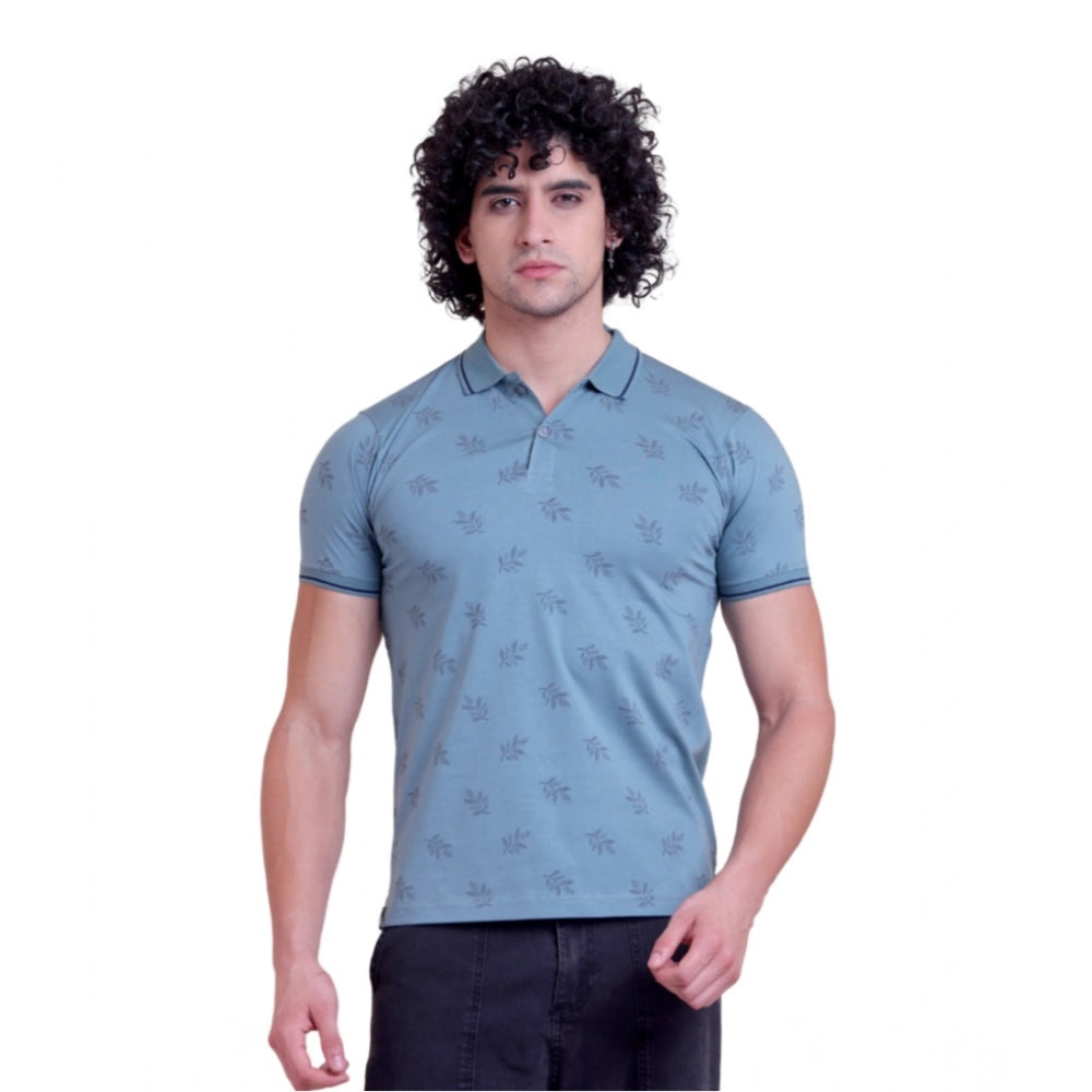 HamariDookan Men's Casual Cotton Printed Half Sleeve Round Neck T-Shirt (Green)