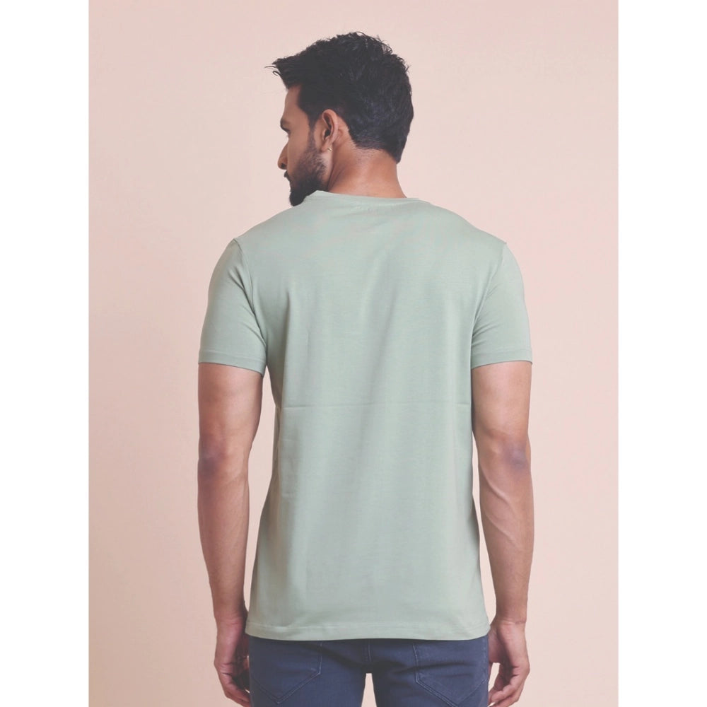HamariDookan Men's Casual Cotton Solid Half Sleeve Round Neck T-Shirt (Newsage)