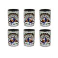 HamariDookan Steel Meenakari Peacock Design Decorative Glass Set (Silver)