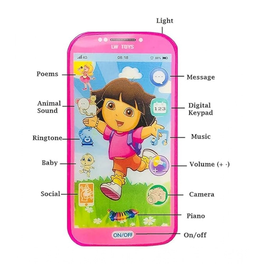 Plastic Mobile Sm Artphone With Touch Screen And Multiple Sound Effects (Multicolor )