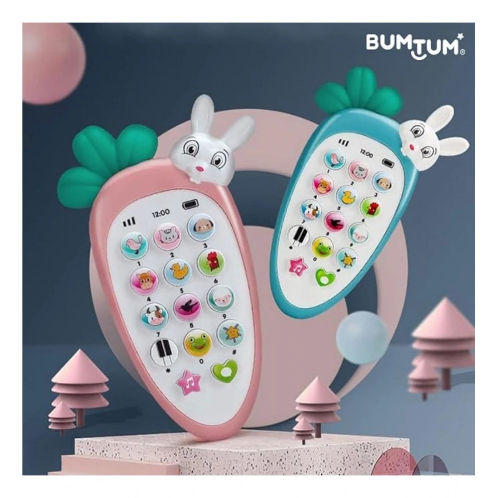 Plastic Rabit Mobile Phone Toy For Kids With Music And Light Early Educational Sm Art Phone (Multicolor )