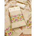 HD Women's Banarasi Silk Printed Unstitched Salwar Suit Material With Dupatta (White, 3Mtrs)