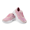 HD Women's Casual Mesh Printed Lace-Ups Shoes (Pink)