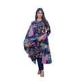 HD Women's Cotton Blend Printed Kurti With Pant Dupatta Set (NavyBlue)