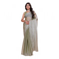 Women's Jimmy choo Embellished Bollywood Saree With Unstitched Blouse 5.5Mtr (Light Green)