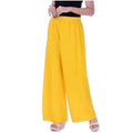 HD Women's Casual Rayon Solid Ankle Length Palazzo (Yellow , Free Size)