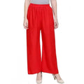 HD Women's Casual Rayon Solid Ankle Length Palazzo (Red, Free Size)