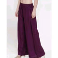HD Women's Casual Rayon Solid Ankle Length Palazzo (Purple, Free Size)