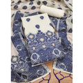 HD Women's Banarasi Silk Printed Unstitched Salwar Suit Material With Dupatta (Navy Blue, 3Mtrs)