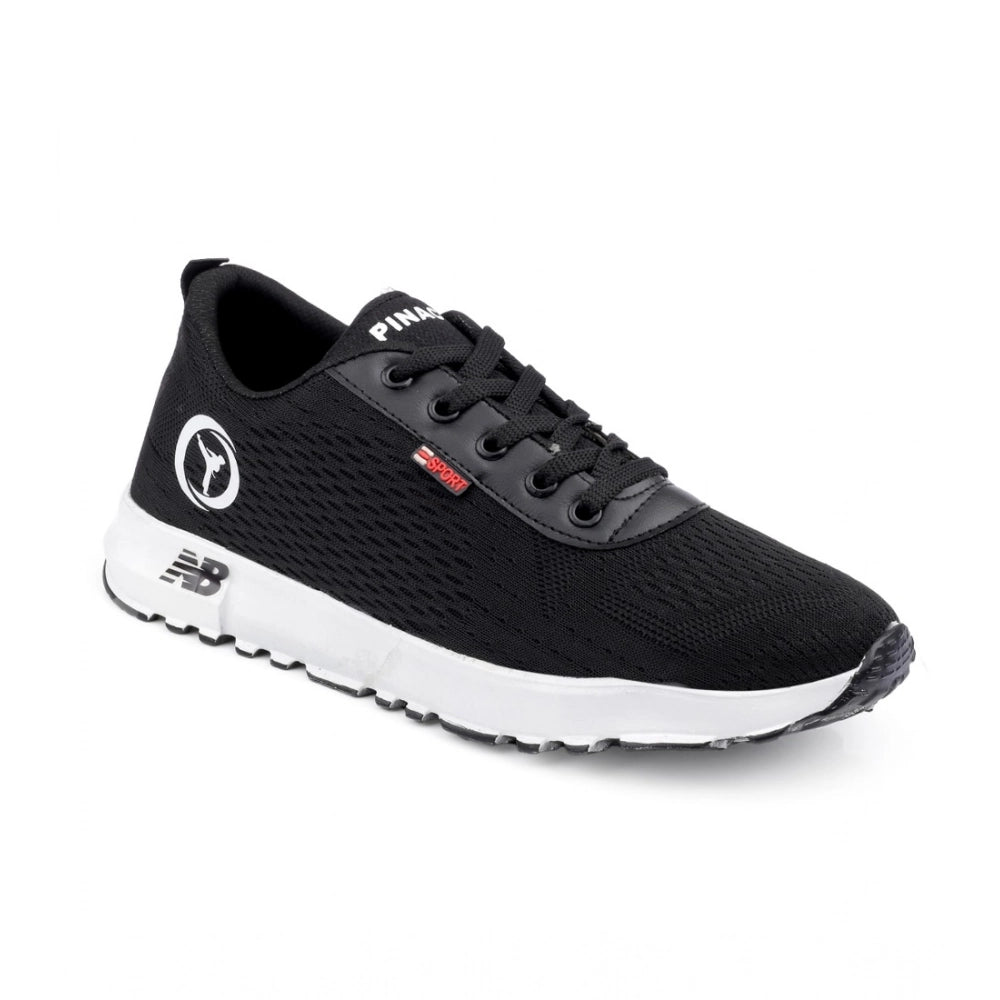 HD Men's Casual Mesh Lace-ups Casual Shoes (Black)