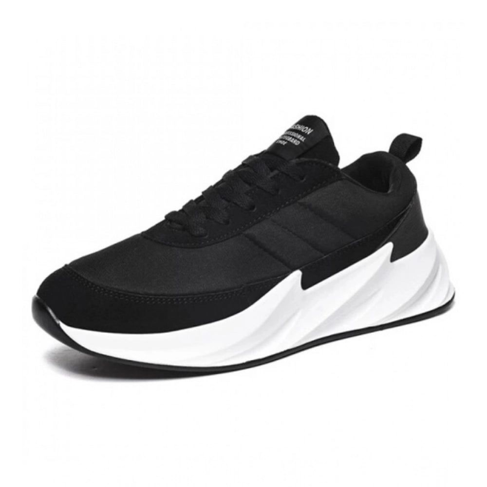 HD Men's Casual Synthetic Lace-ups Casual Shoes (Black)