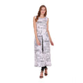 HD Women's Casual Crepe Sleeveless Slit Dress (White)