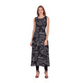 HD Women's Casual Crepe Sleeveless Slit Dress (Black)