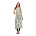 HD Women's Casual Crepe Sleeveless Slit Dress (Light Green)