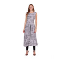 HD Women's Casual Crepe Sleeveless Slit Dress (Light Grey)