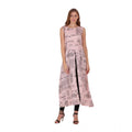 HD Women's Casual Crepe Sleeveless Slit Dress (Light Pink)