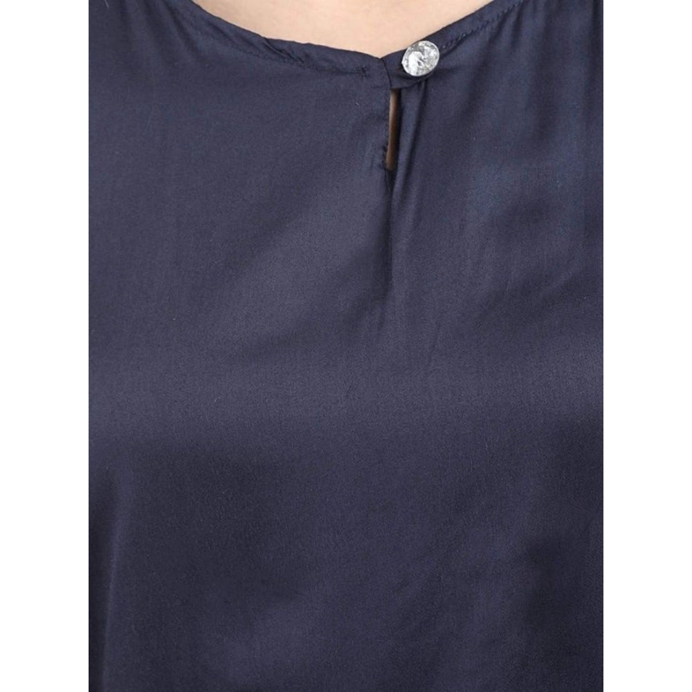 HD Women's Casual Crepe Sleeveless Jump Suit (Navy Blue)