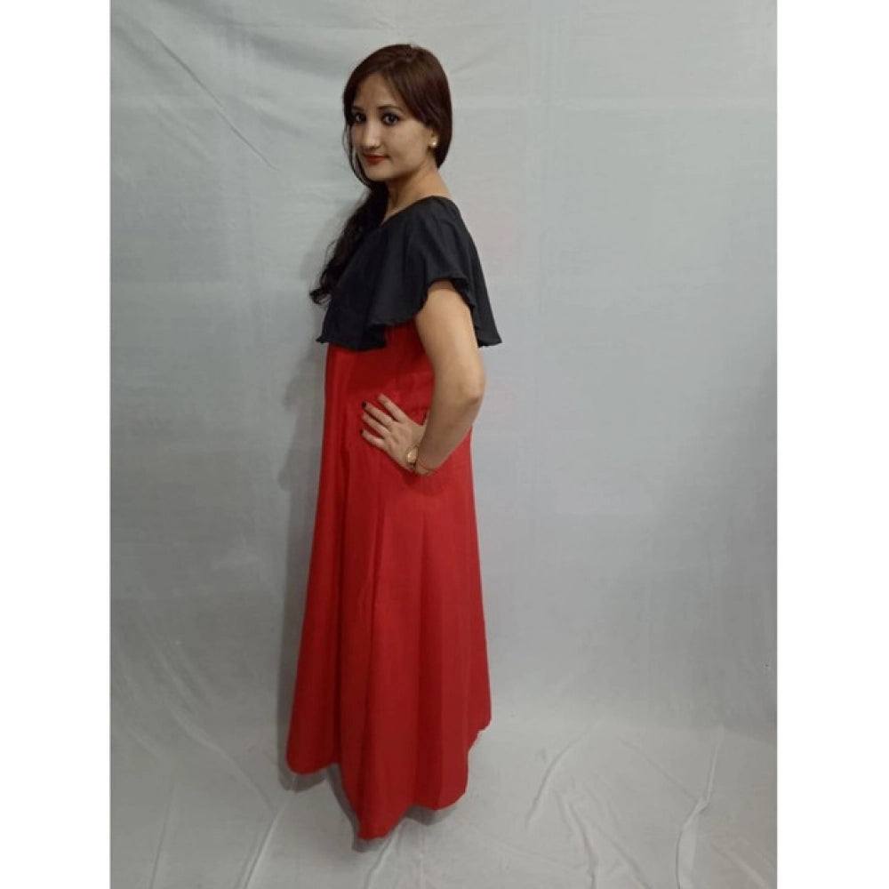 HD Women's Casual Crepe Cape Sleeve Dress (Black)