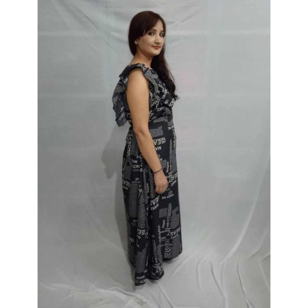 HD Women's Casual Crepe Sleeveless Dress (Black)