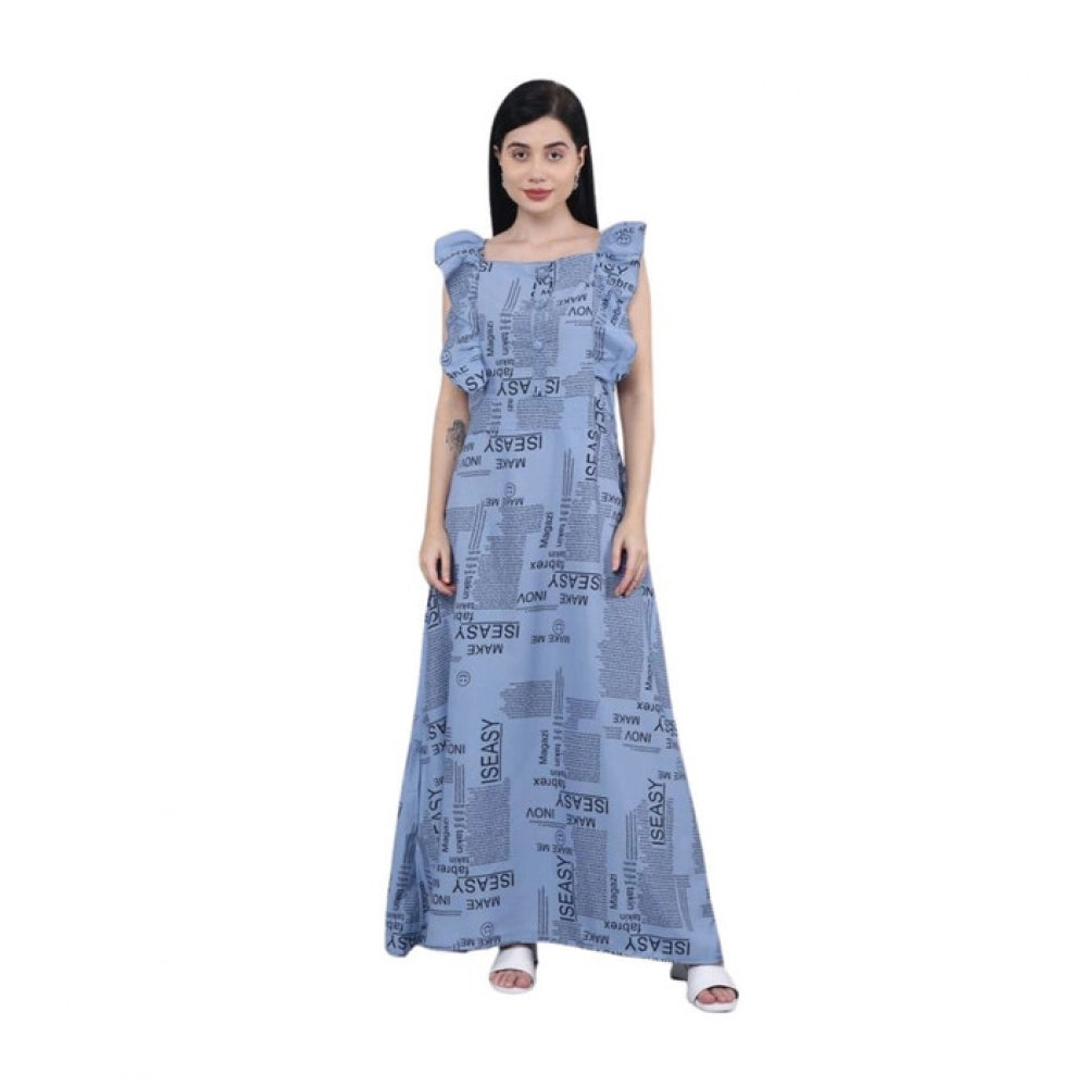 HD Women's Casual Crepe Sleeveless Dress (Grey)