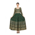 HD Women's Casual Rayon 3-4th Sleeves Anarkali Kurti (Green)