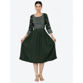 HD Women's Casual Rayon 3-4th Sleeves Kurti (Green)
