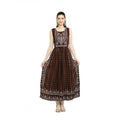 HD Women's Casual Rayon Sleeveless Kurti (Brown)