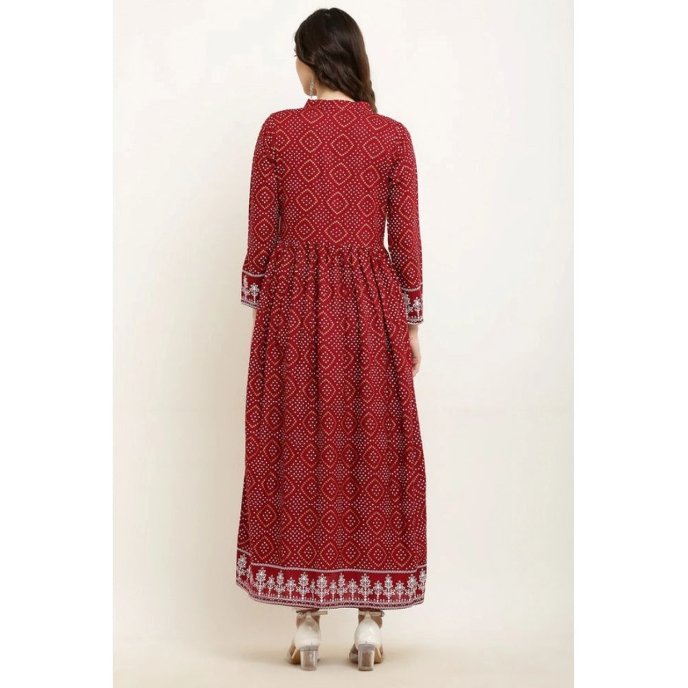 HD Women's Casual Rayon Full sleeve Kurti (Maroon)