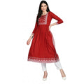 HD Women's Casual Rayon 3-4th Sleeves Kurti (Maroon)