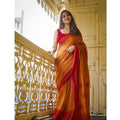 HD Women's Soft Lilan Printed Saree With Unstitched Blouse 5.5Mtr (Mustard聽)