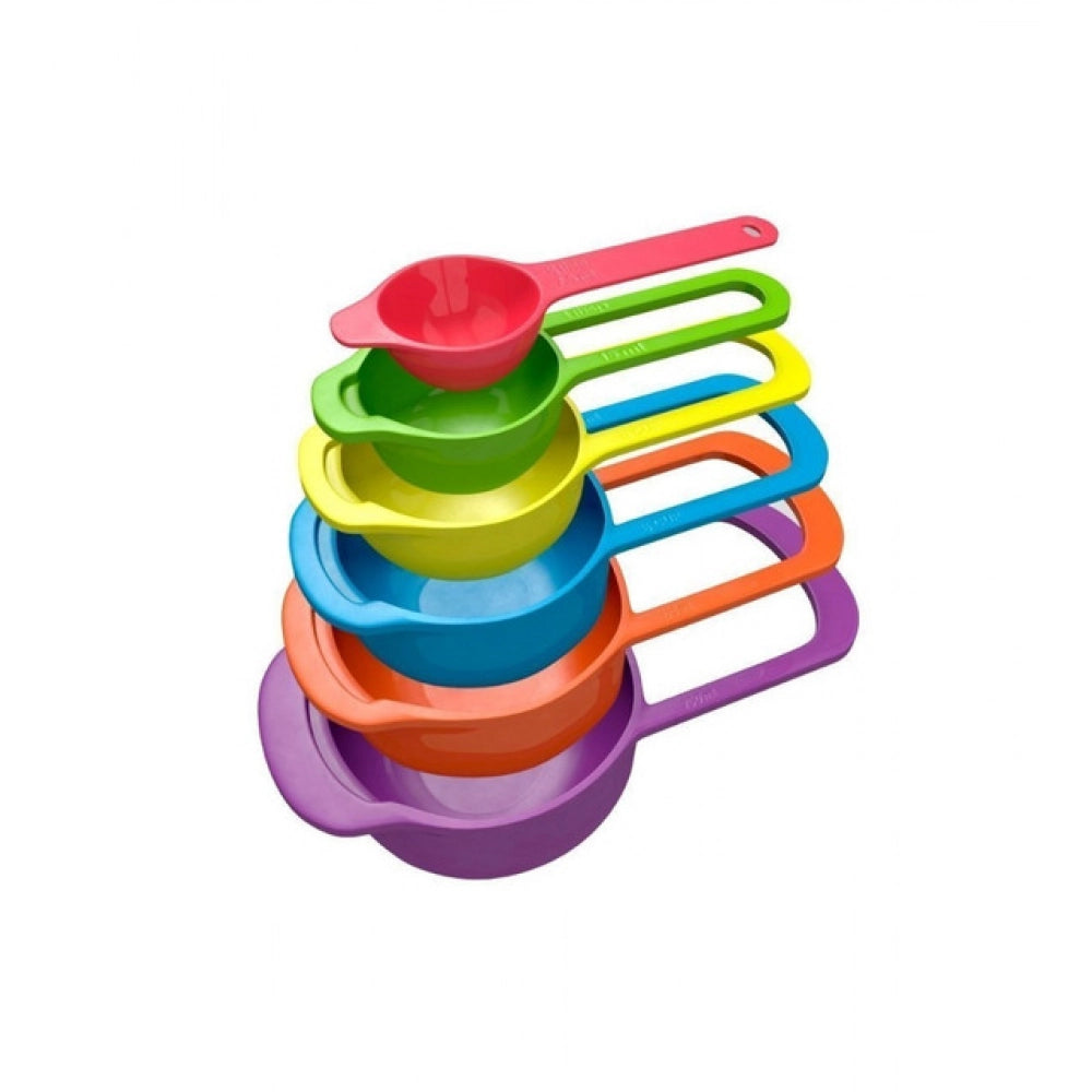 HamariDookan Pack of 4_Colorful Measuring Cup Spoon Set Stackable Kitchen Measuring Cups (Color: Assorted )