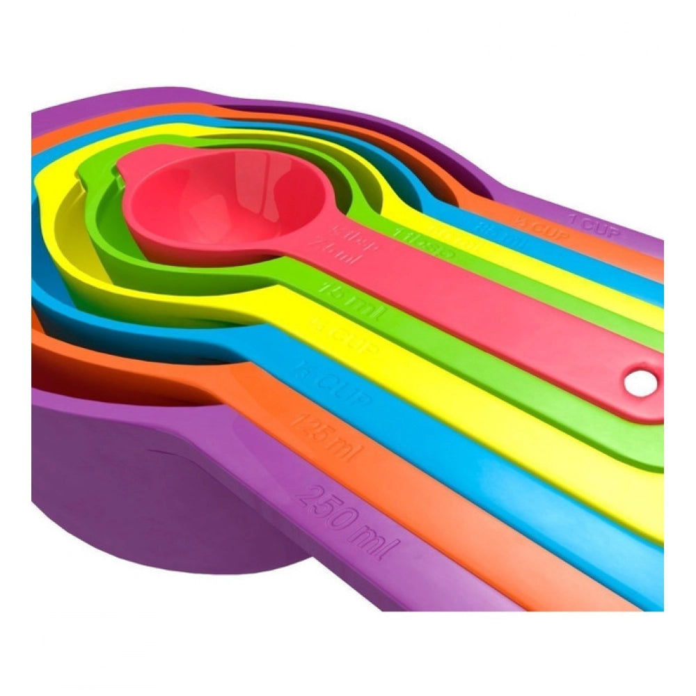 HamariDookan Pack of 4_Colorful Measuring Cup Spoon Set Stackable Kitchen Measuring Cups (Color: Assorted )