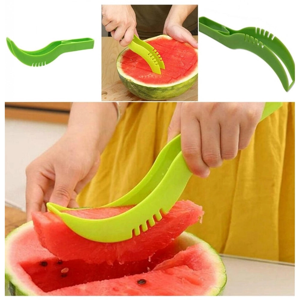HamariDookan Pack Of 3_Plastic Handle Watermelon Cutter Knife (Color: Assorted )