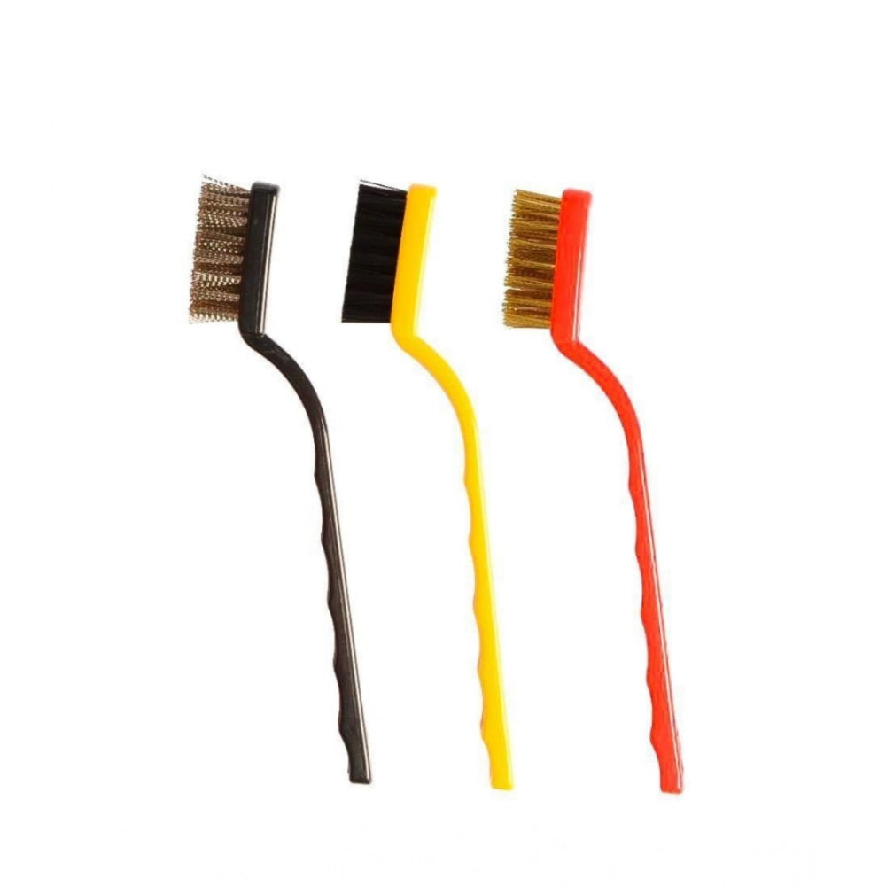 HamariDookan Pack Of 3_Small Wire Brush Set for Cleaning And Rust Removal (Color: Assorted )