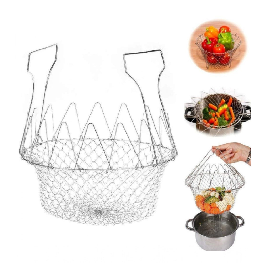 HamariDookan Foldable Chef Basket – Multi-Function Strainer And Steamer (Color: Assorted )