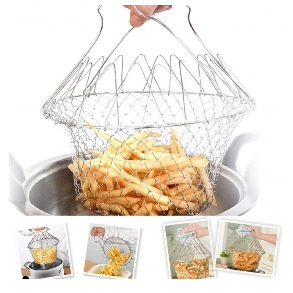 HamariDookan Foldable Chef Basket – Multi-Function Strainer And Steamer (Color: Assorted )