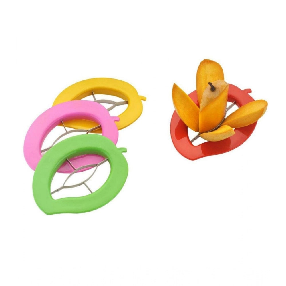 HamariDookan Pack of 5_Mango Cutter And Slicer Tool – with Stainless Steel Blades (Color: Assorted )