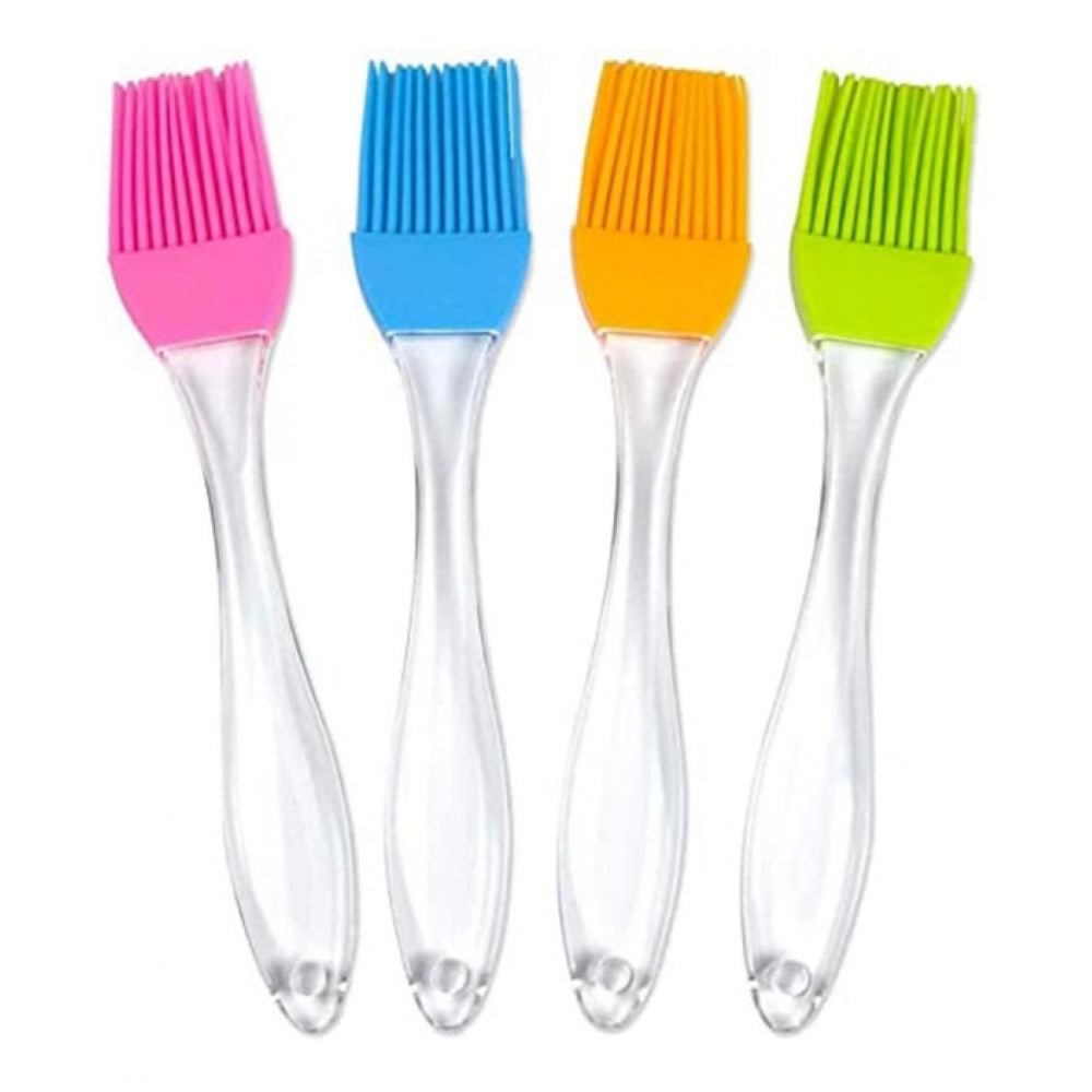 HamariDookan Pack Of 10_Silicone Oil Brush – Heat Resistant Cooking And Baking Basting Brush (Color: Assorted )