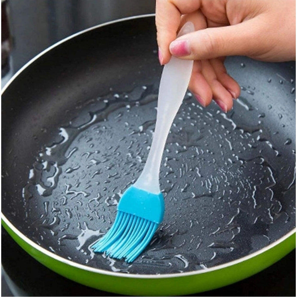 HamariDookan Pack Of 5_Silicone Spatula with Brush – Heat Resistant Cooking And Baking (Color: Assorted )